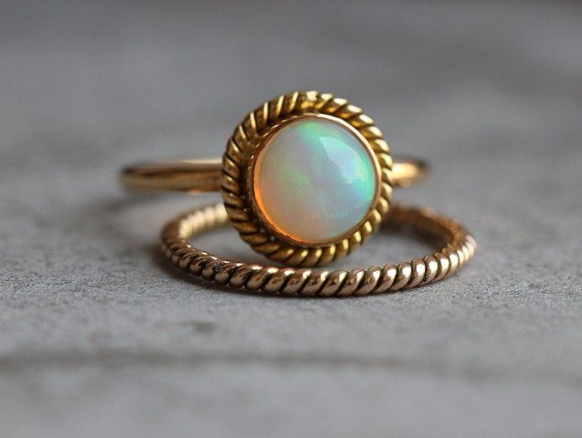 14k Gold Opal ring Engagement
