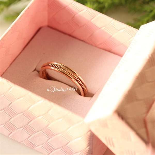  14k Rose gold ring - promise ring - Couple ring set 