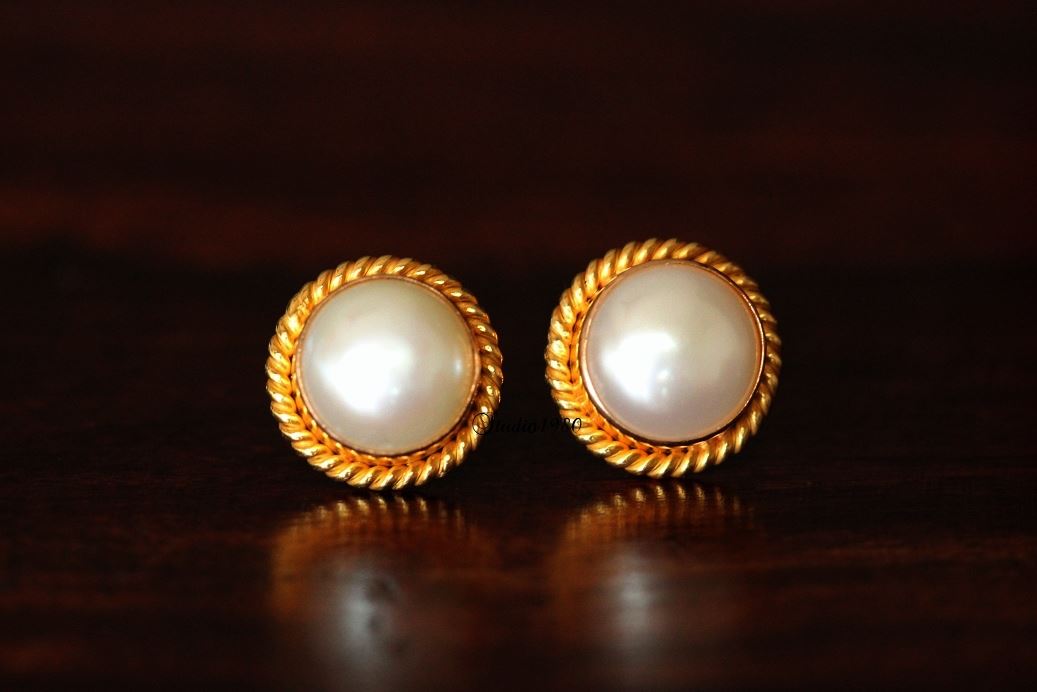 18k Pearl Gold earrings gold