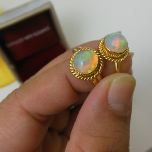 22K Gold Opal Ring, Engagement ring, OOAK handmade Gift for her