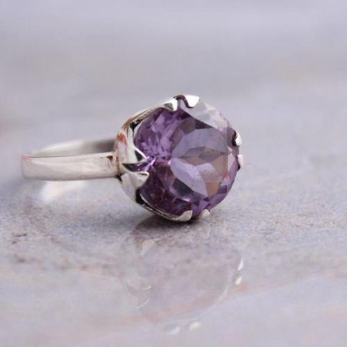 Amethyst Ring - Sterling silver ring - February birthstone rings