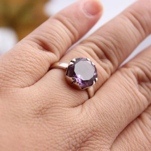 Amethyst Ring - Sterling silver ring - February birthstone rings