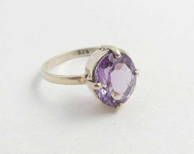 Amethyst ring Rose cut ring