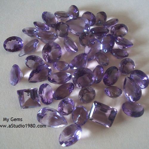 Amethyst ring, Rose cut ring, Prong set silver ring