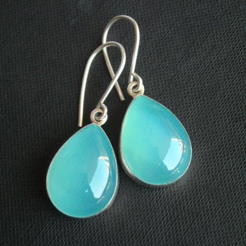 Aqua blue Chalcedony Earrings