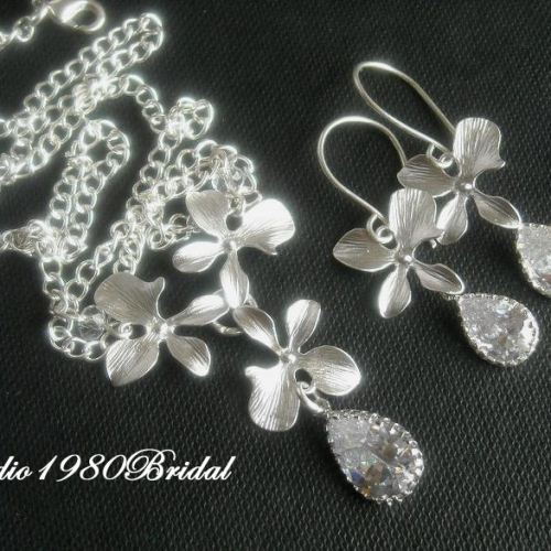 Bridal jewelry Wedding orchid jewelry
