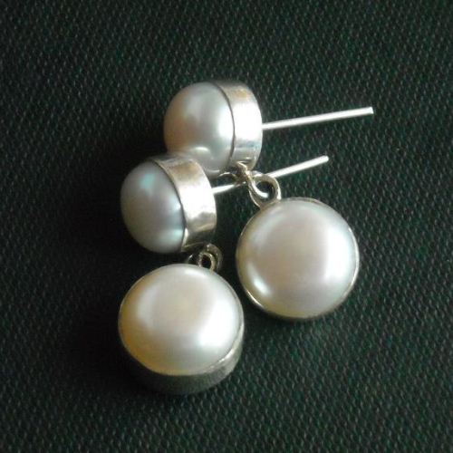 Handmade pearl earrings jewelry Pearl