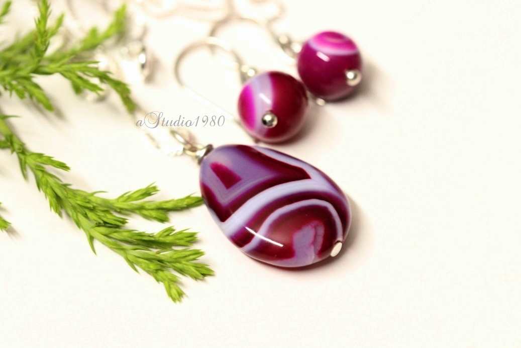 Bridesmaid gift Purple pendant silver