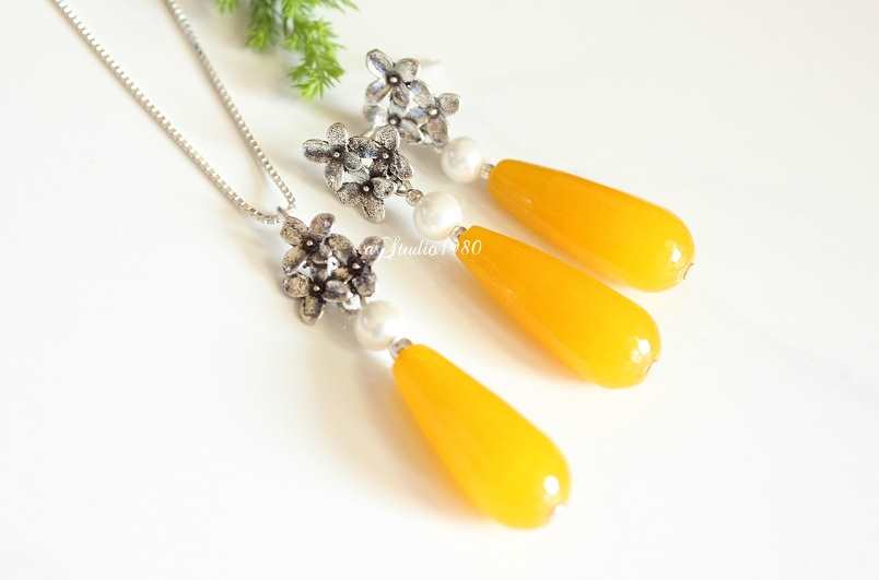 Bridesmaid jewelry sets of 5 - Bridesmaid gifts - yellow set