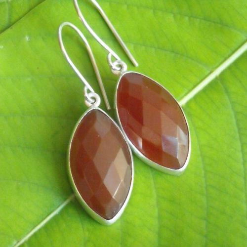 Carnelian sterling silver handmade earrings