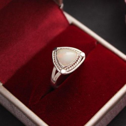 Genuine opal ring, Natural Opal sterling silver ring