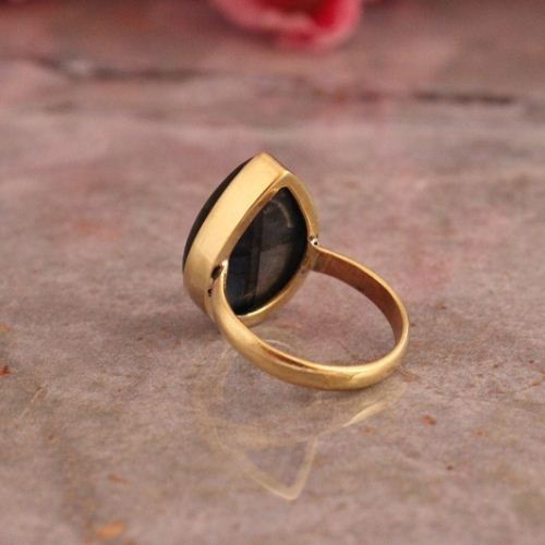 Gold Ring, Labradorite ring, 18k gold ring, Labradorite jewelry 