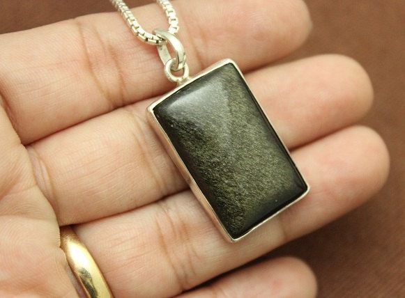 Golden Sheen Obsidian pendant Artisan