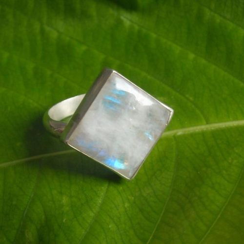 Handmade artisan rainbow moonstone ring