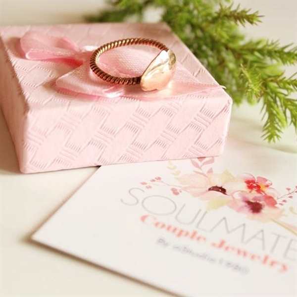 Heart ring - 14k Rose gold ring - promise ring - valentines gift 