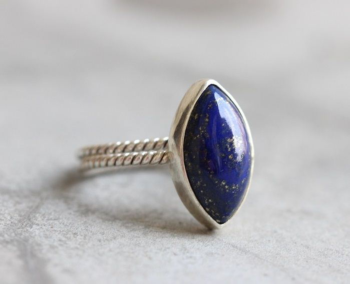 Natural Lapis lazuli Ring Bezel