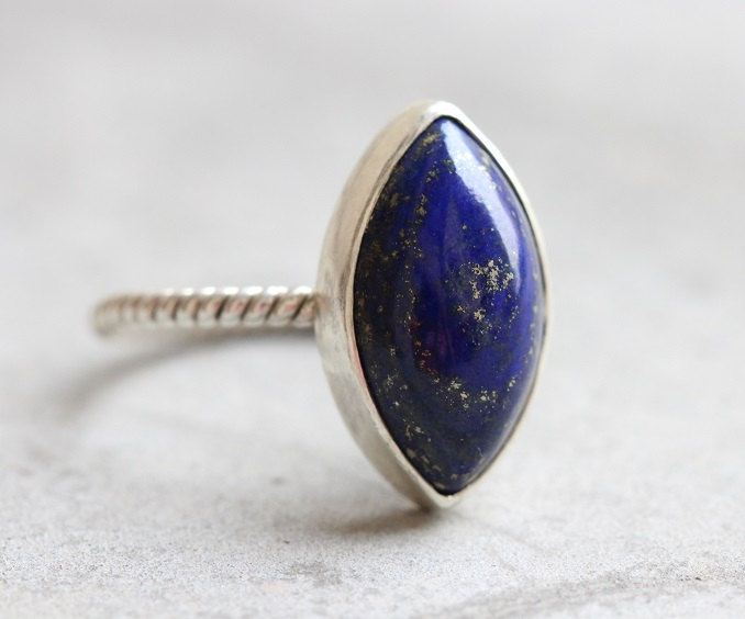 Natural Lapis lazuli Ring Bezel