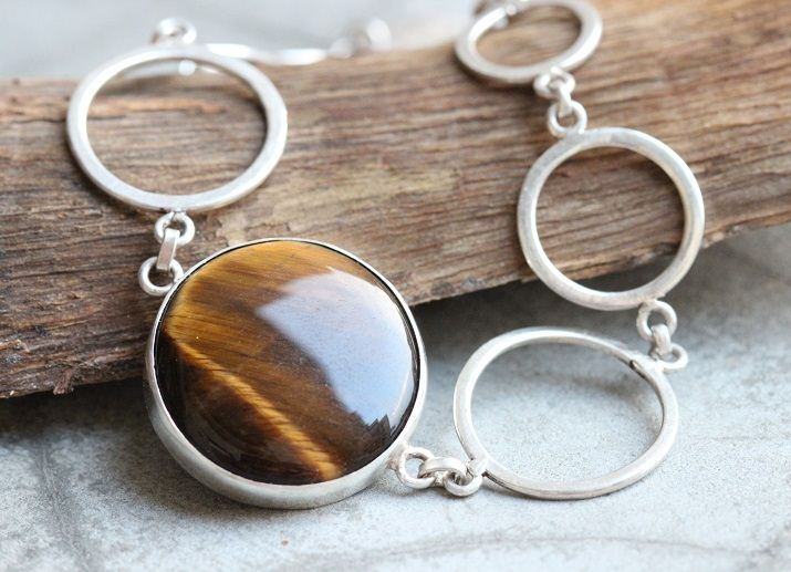 OOAK Tiger eye Bracelet sterling