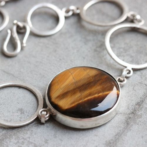 OOAK Tiger eye Bracelet, Sterling silver bracelet, Gemstone bracelet 