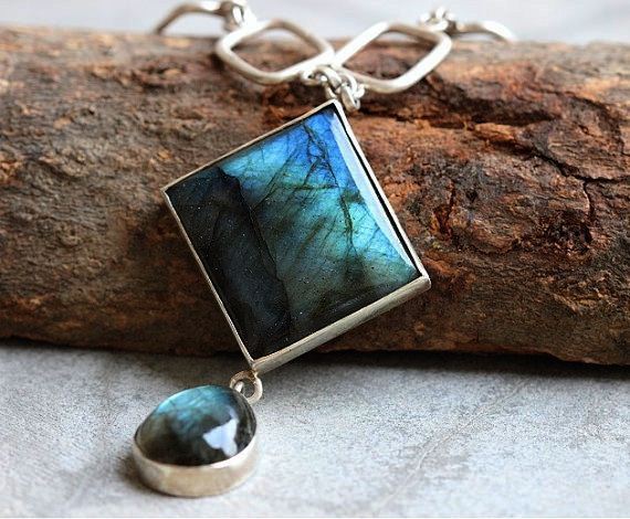 OOAK Sterling silver labradorite necklace