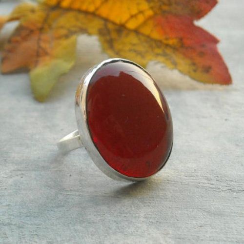 Sterling silver carnelian ring Carnelian