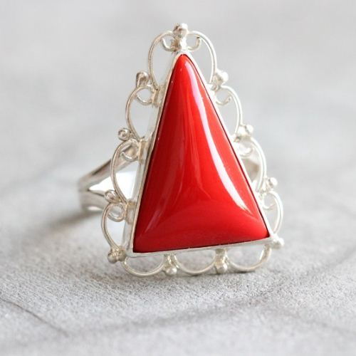 Red Coral Ring One of