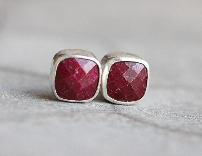 Ruby earrings Ruby stud earrings