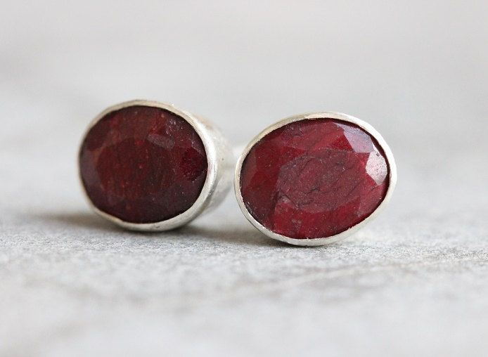 Ruby stud earrings Ruby earrings