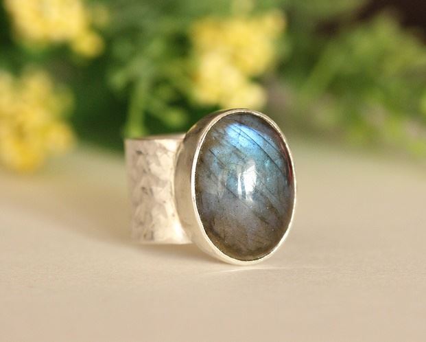 Statement Ring Labradorite silver ring