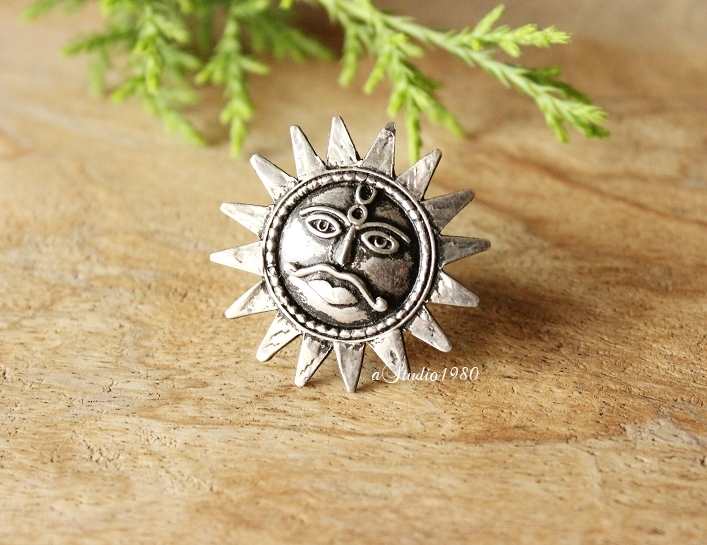 Sun Ring - Surya ring - Statement silver ring - Celestial ring - 