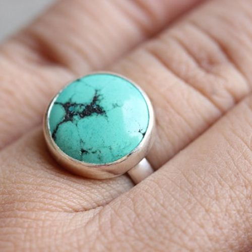 Turquoise Ring, Gift for her, Handmade artisan gemstone silver ring