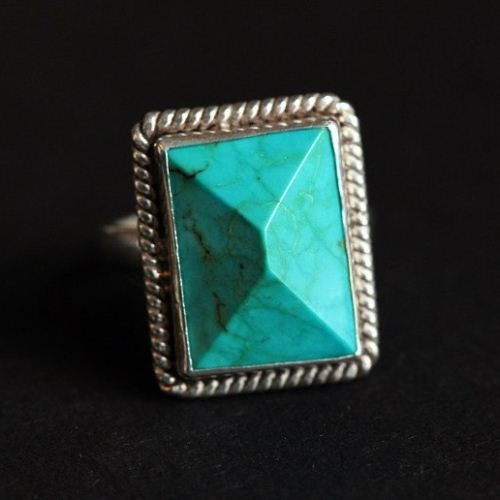 Sterling silver turquoise ring jewelry, Statement ring